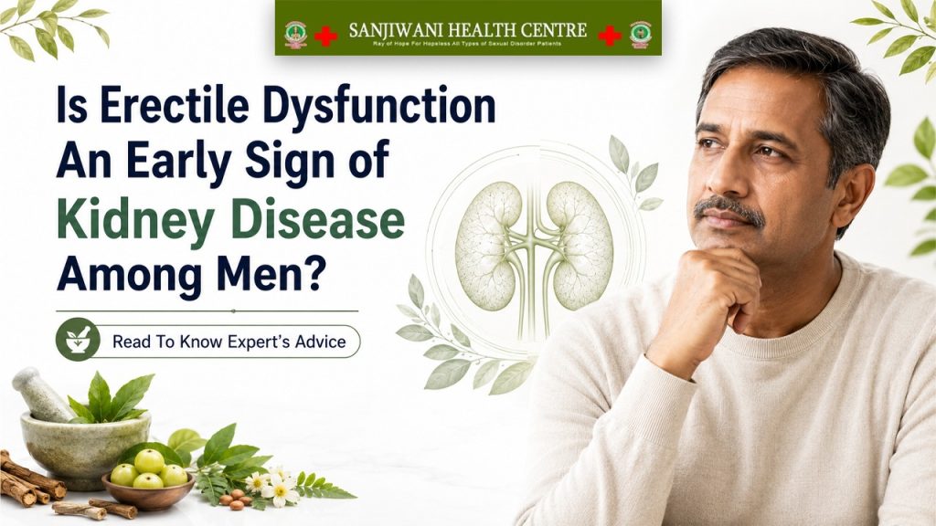Erectile dysfunction may be an early sign of kidney disease in men.