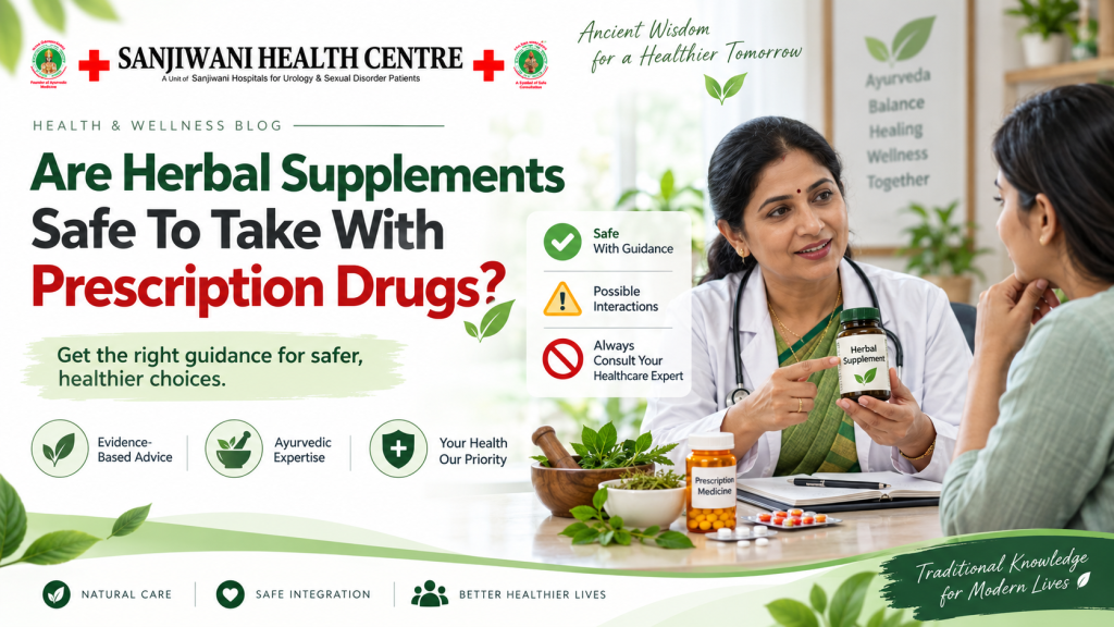Herbal supplements and prescription drugs interaction advice at Sanjivani Health Centre.